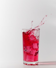 red splash in glass