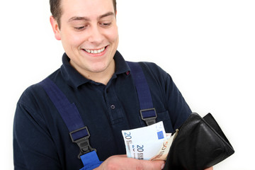 Geld einstecken