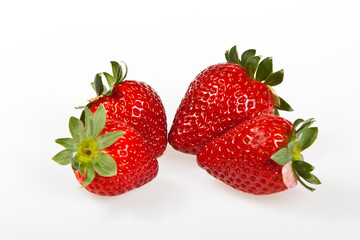 Four fresh strawberries