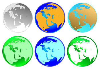Eearth globe in many colors