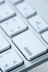a close up from a computer keyboard with the key  delete