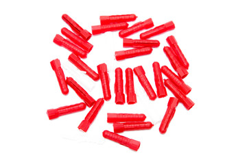 Set dowels on white isolated background