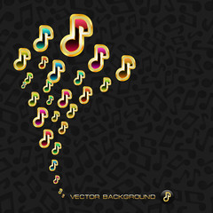 Vector abstract background with note mix.