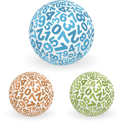 Globe with number mix. Vector illustration.