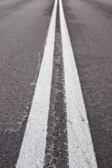 Double white lines on road