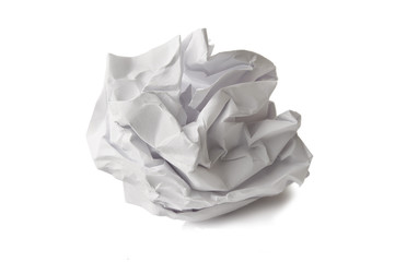 Crumpled paper isolated on white