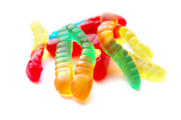 Jelly sweets isolated on white background