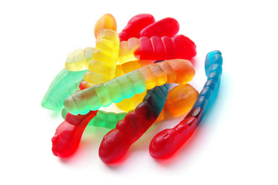 Jelly sweets isolated on white background