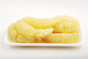 pomelo citrus isolated on white .