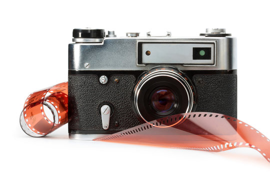 old rangefinder camera and film
