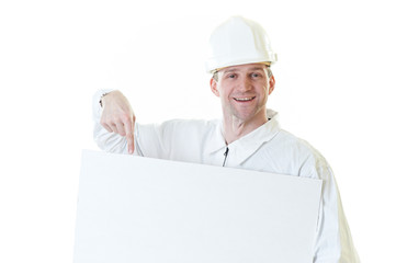 Builder in white