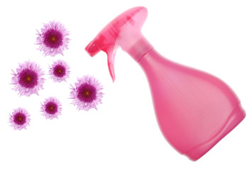Environmentally Friendly Cleaning Bottle Spraying Flowers