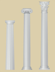 Greek columns with details