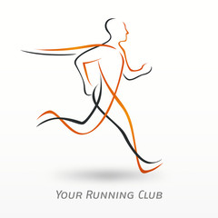 logo sport, running club - obrazy, fototapety, plakaty