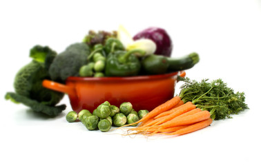 Fruits and vegetables, with shallow focus