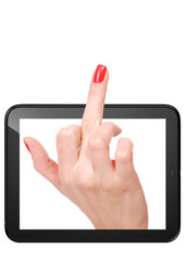 Woman hand with tablet