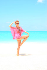 Fototapeta premium woman relaxing on the beach