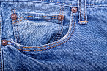Blue jean pants closeup