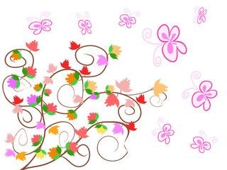 butterfly with flowers