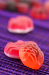 Various candy on mat