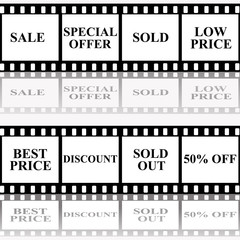 Fototapeta premium Sale announcement on filmstip