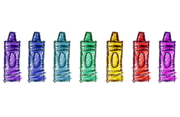 Children's Crayons Illustration