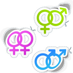 Male and female symbol. Vector set.