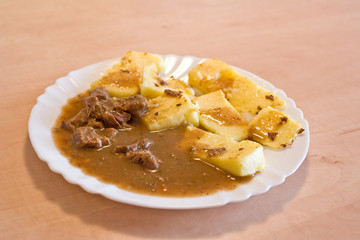 polenta with meat souce