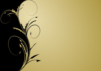 golden floral background