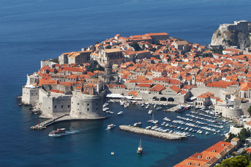Croatia, Dubrovnik. The top view of the old town