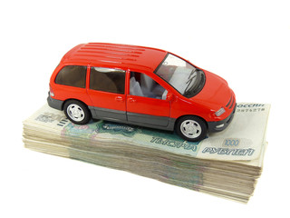 A toy car is a pack of Russian money,