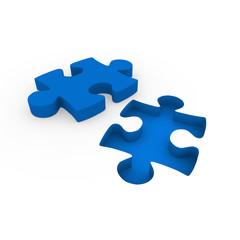 3d puzzle blue white