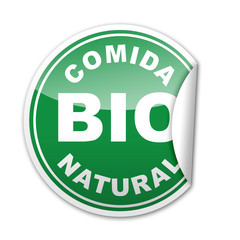 Pegatina BIO COMIDA NATURAL con reborde
