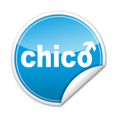 Pegatina chico con reborde