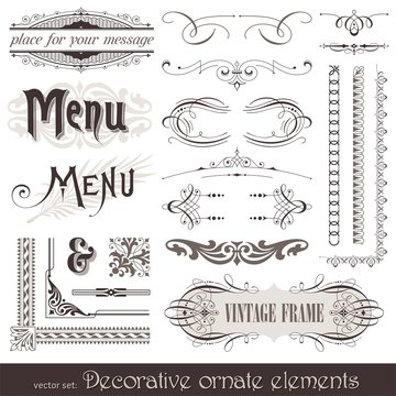 Vector ornate design elements & calligraphic page decor