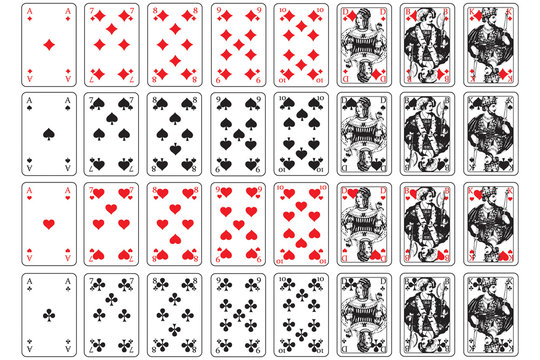 Spielkarten herz, karo, pik, kreuz