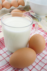 Obraz na płótnie Canvas Milk and eggs