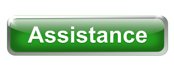 assistance sur bouton métal rectangle vert