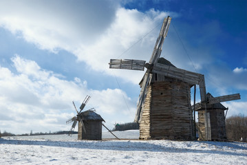 Old wooden windmill