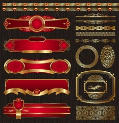 Vector vintage golden luxury ornate frames & decor elements