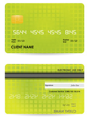 Vector credit card, front and back view