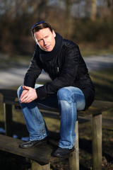 Obraz premium Mann am See