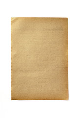 Old bank paper on white background