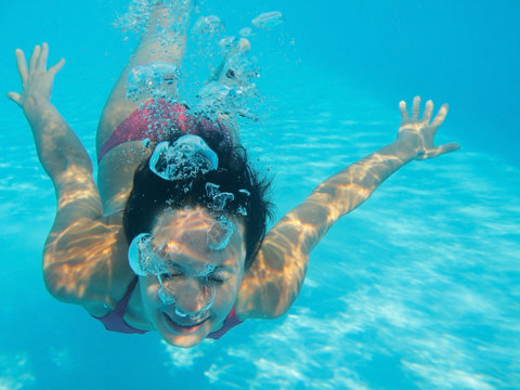Young Woman Underwater