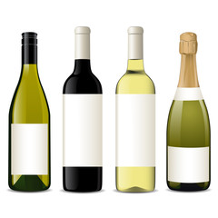 Vector wine bottles