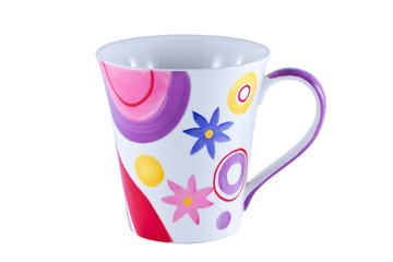 colorful cup isolated on the white background