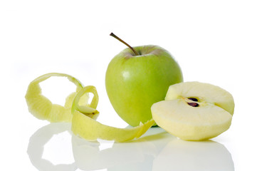 apple peel and peeled apple - 30329030