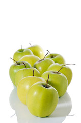 Apples on white background