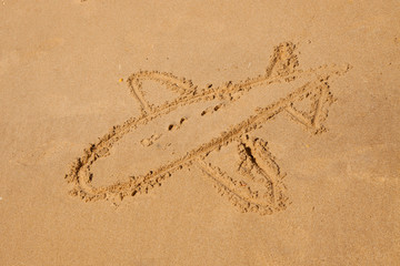 Zeichen im Strand im Sand