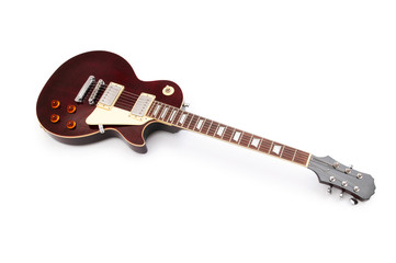 Musical guitar isolated on the white background